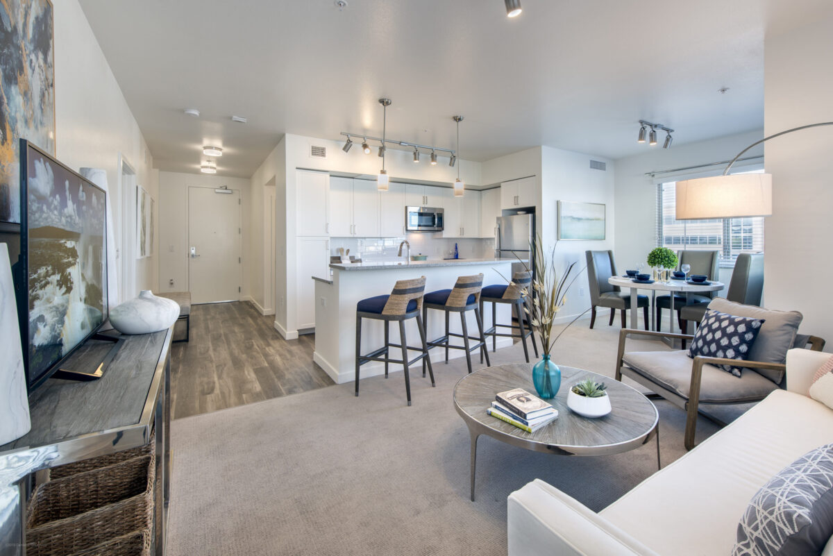open concept living room and kitchen