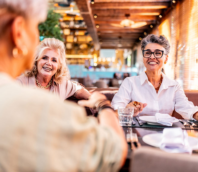 Seniors having a nice dinner