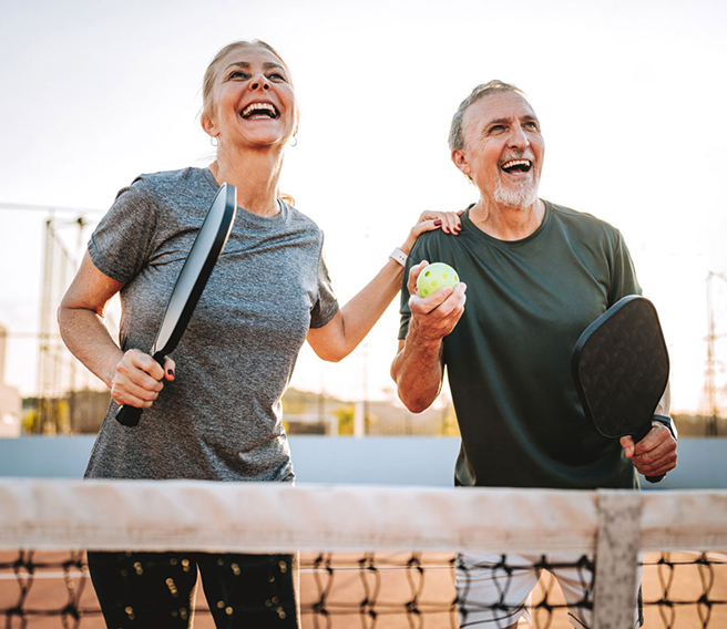 Couple Playing Pickleball